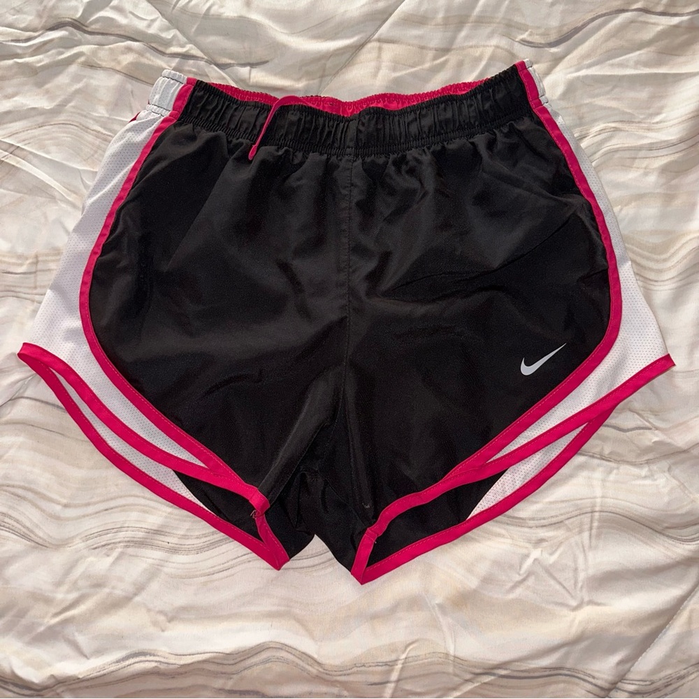 Nike Black Athletic Shorts with Pink Trim